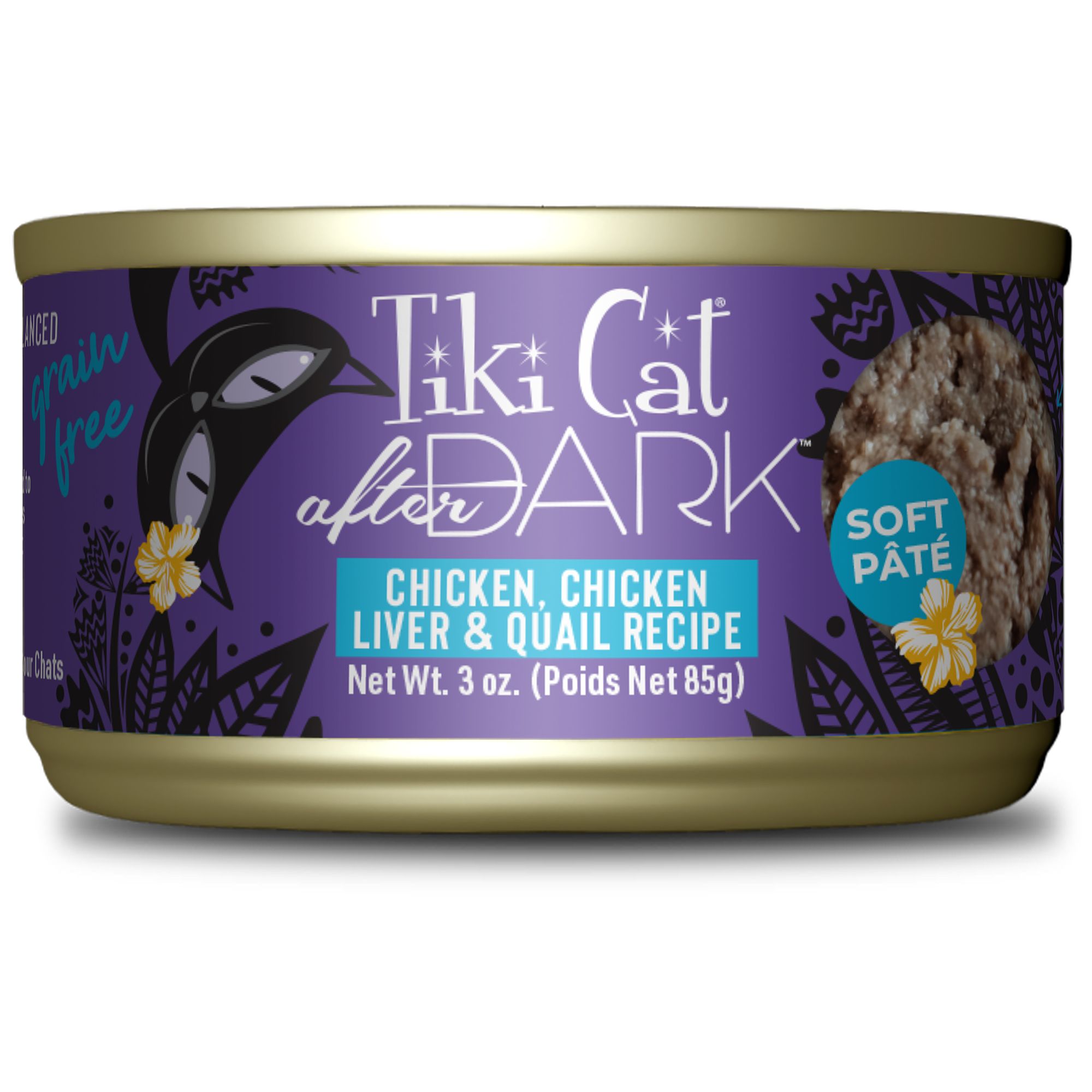 Tiki Cat After Dark Adult Cat Food High Protein, Soft Pate, 3 Oz