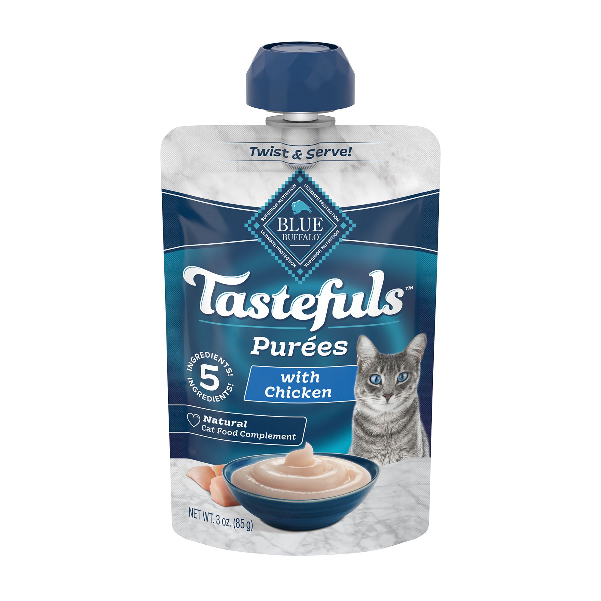 Blue Buffalo Tastefuls Purees Adult Cat Food Topper 3 oz cat Food