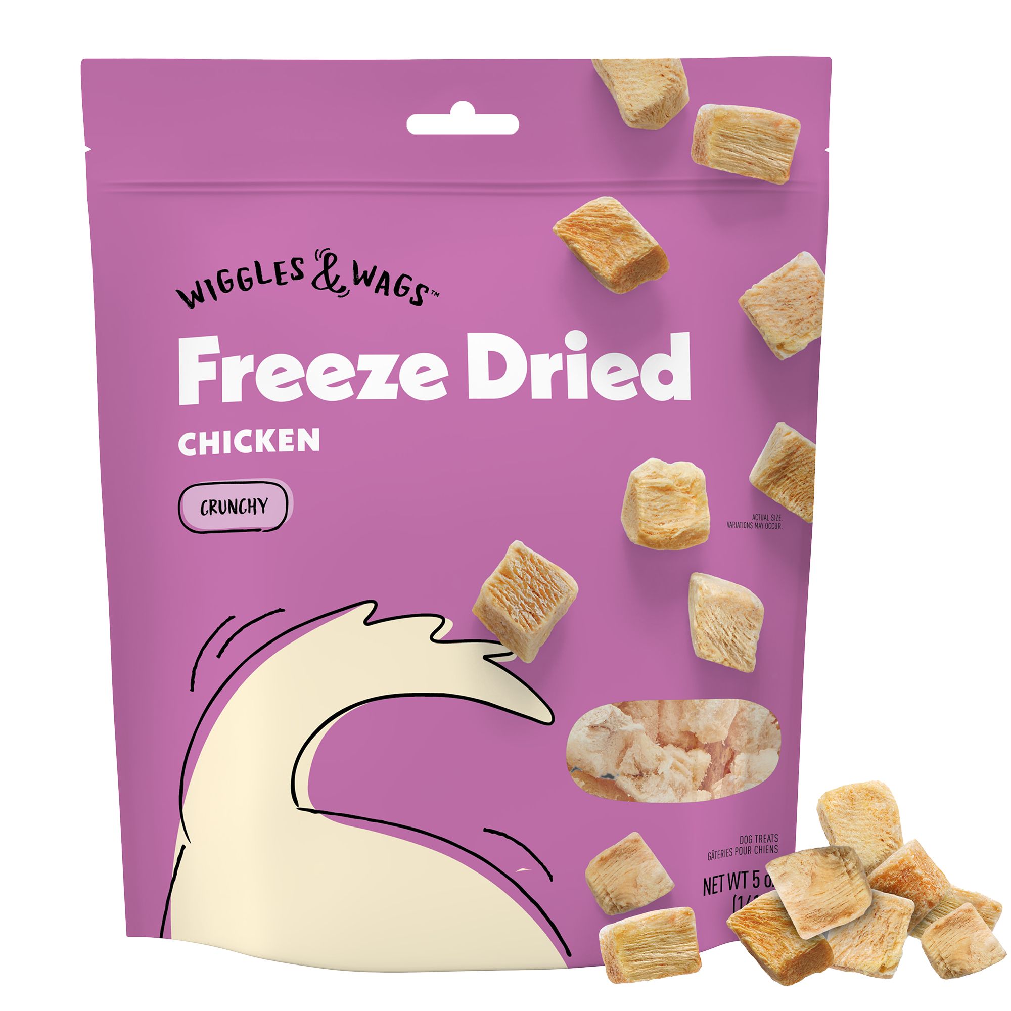 Wiggles & Wags Freeze Dried Chicken Crunchy Dog Treats dog Biscuits