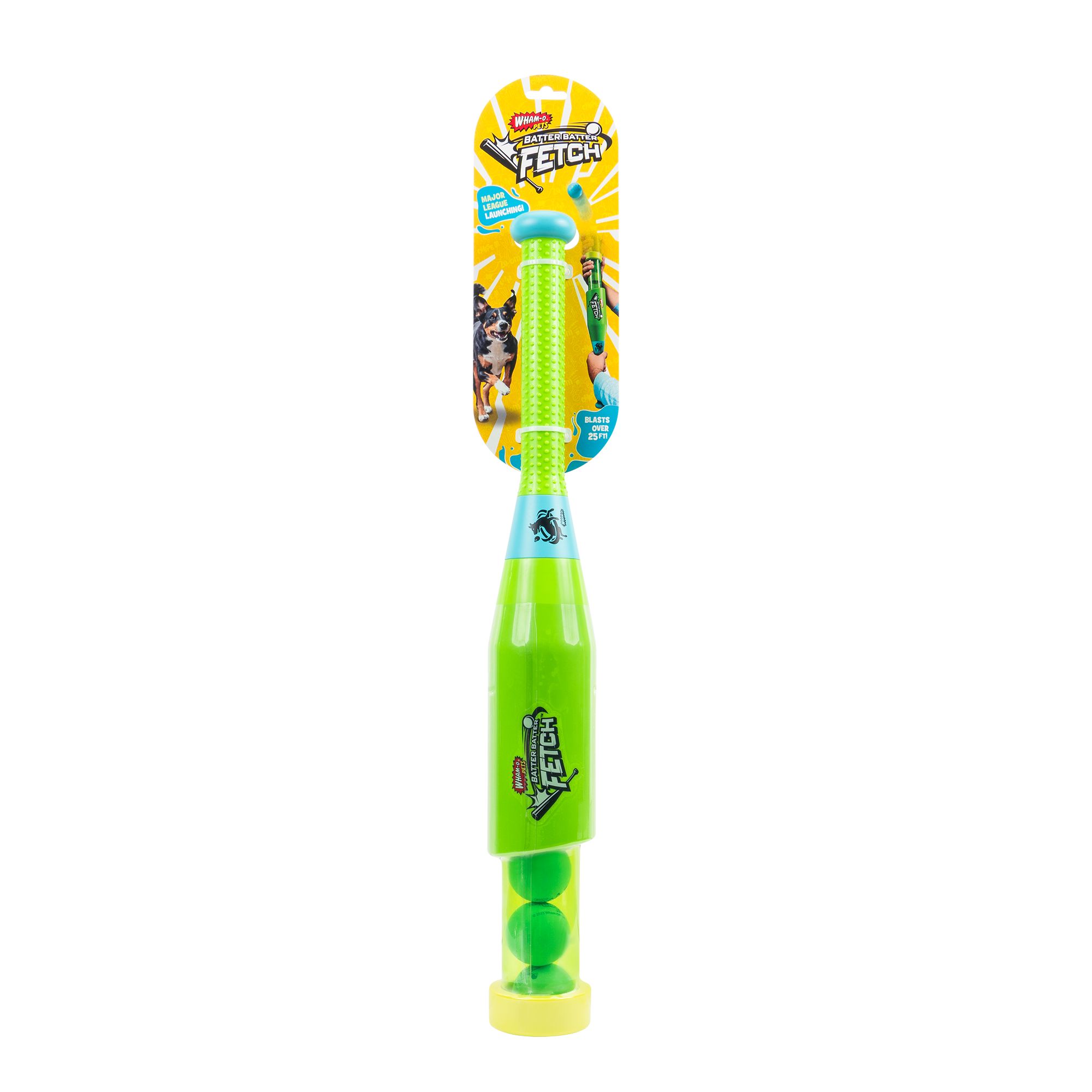 WhamO Pets Batter Batter Fetch Launcher Dog Toy 3 Balls dog Fetch