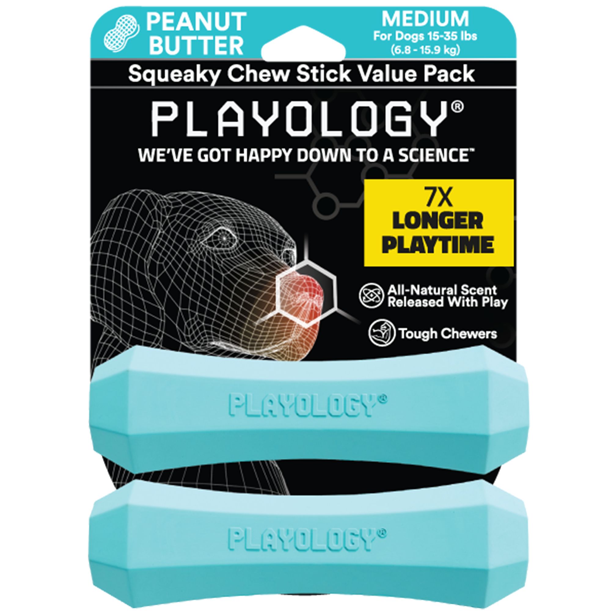 Playology Squeaky Chew Stick Peanut Butter or Beef Flavored dog Chew Toys PetSmart