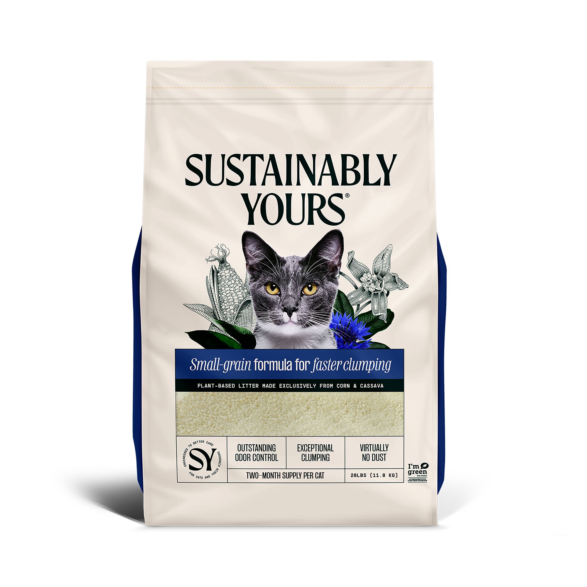 Sustainably Yours Cat Litter SmallGrain Formula 26 LB