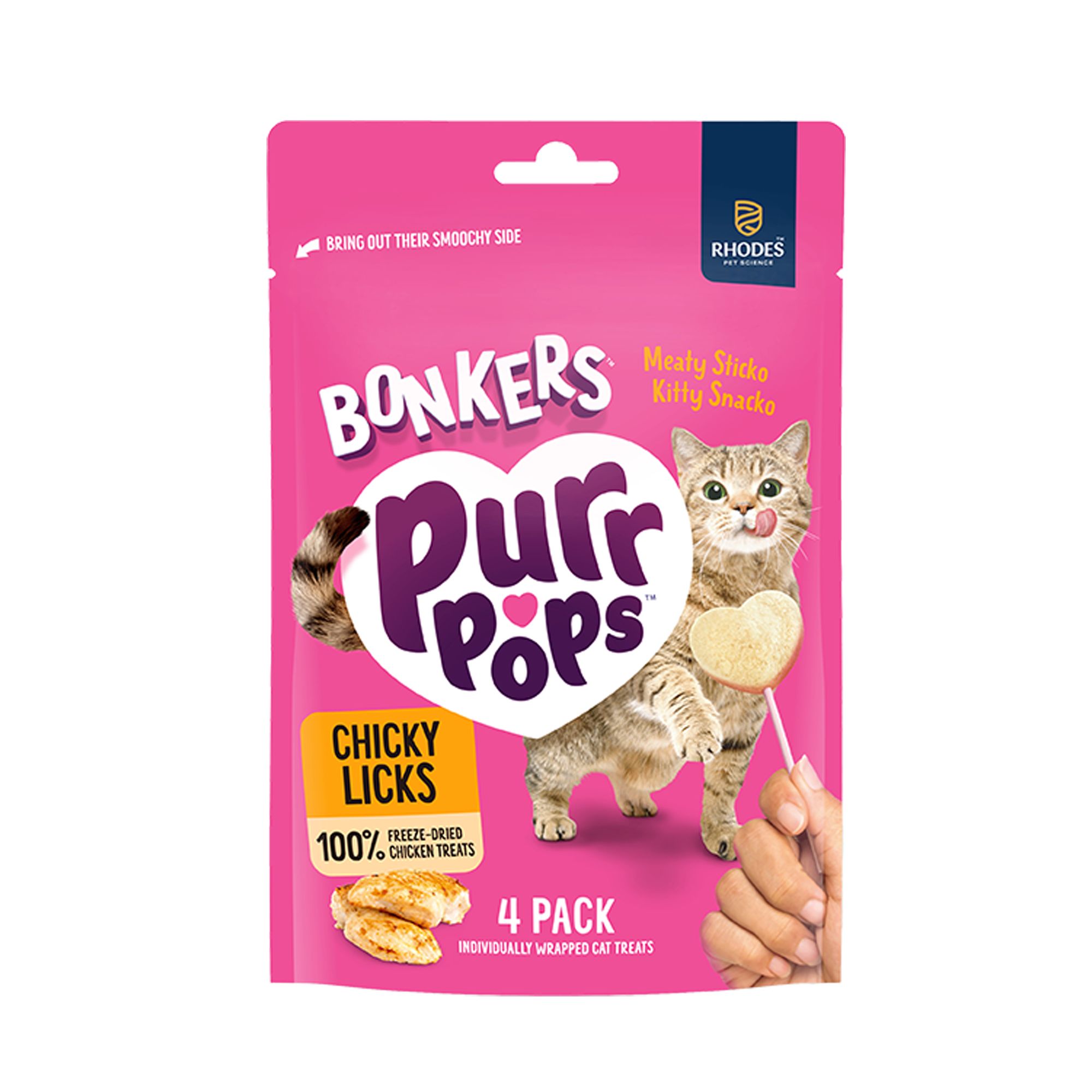 Bonkers Purr Pops Lickable Cat Treats Chicky Licks