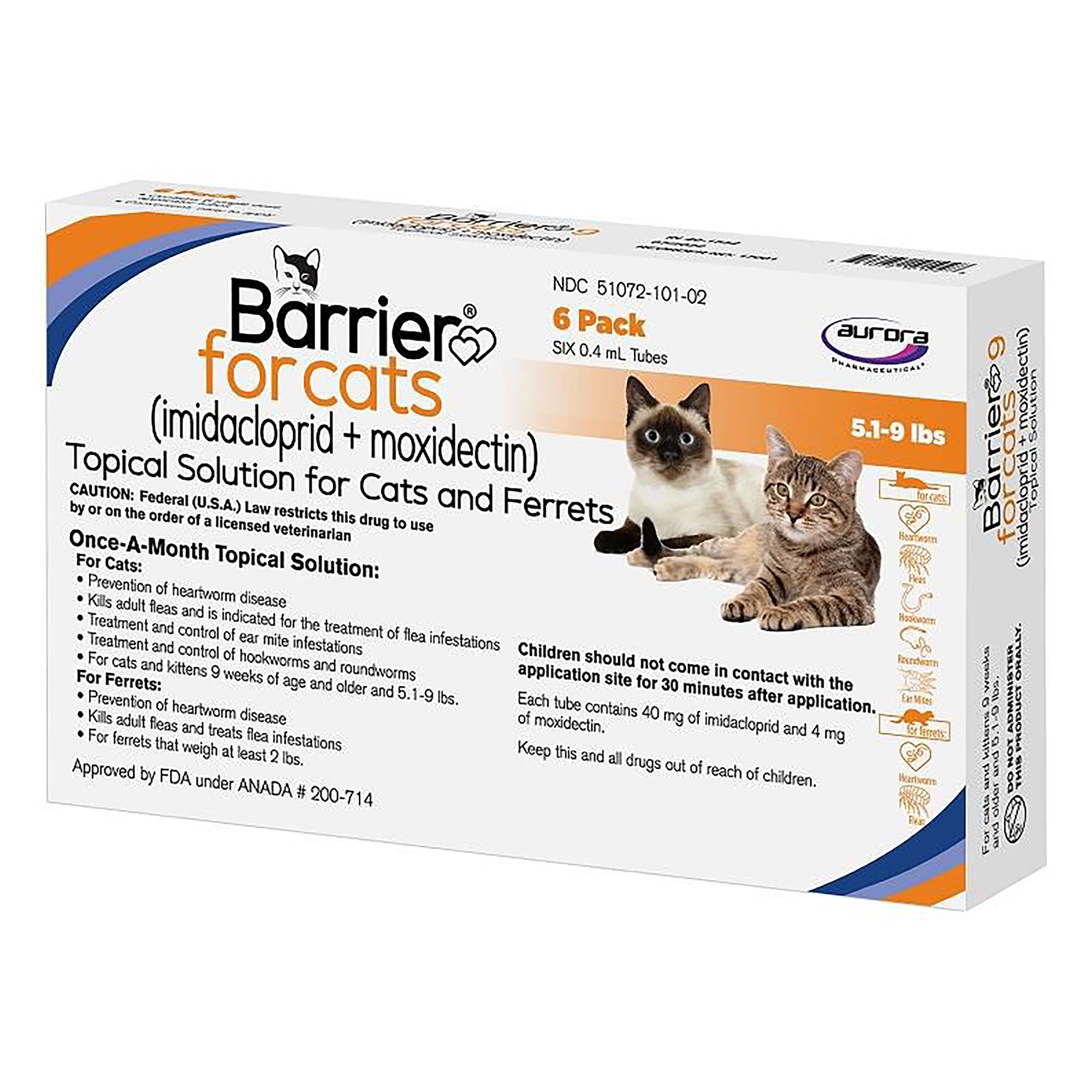 Barrier Topical Solution For Cats Heartworm/Flea, 52 OFF