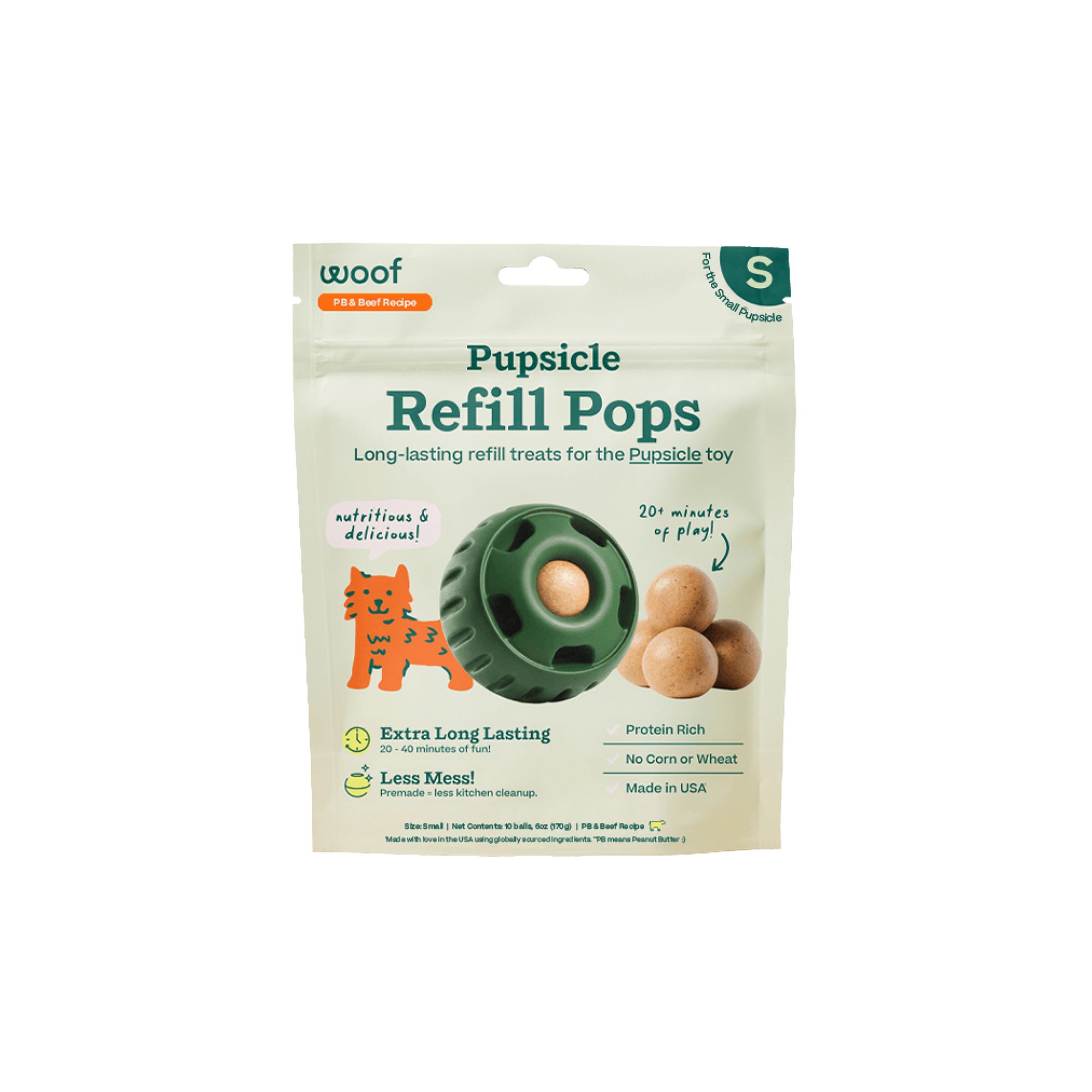 WOOF Pupsicle Refill Pops Beef Recipe dog Interactive Toys PetSmart
