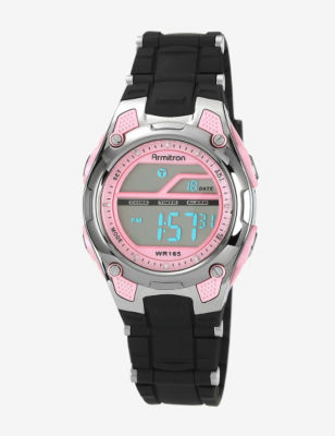 Armitron Pink & Black Chronograph Digital Sport Watch Ladies Stage