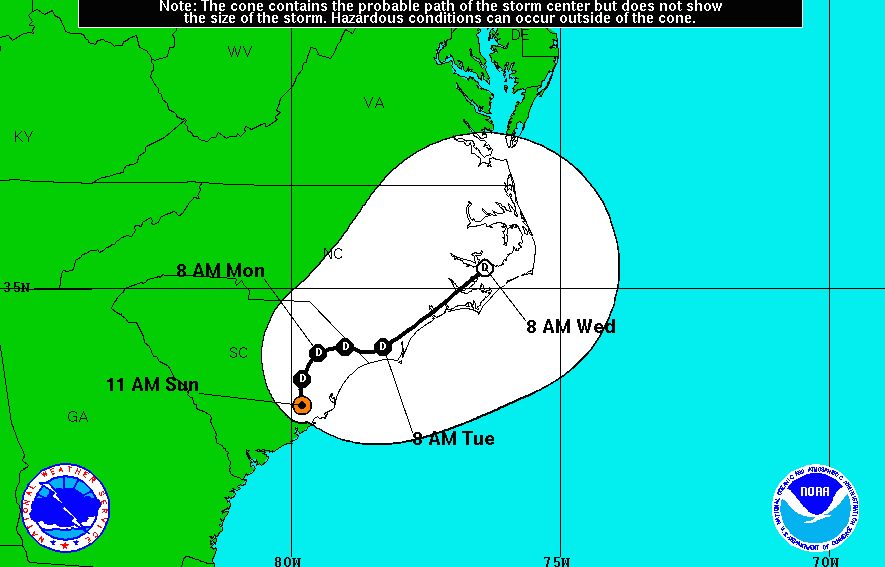 Bonnie Weakens; Wet Weather Stays in the Forecast