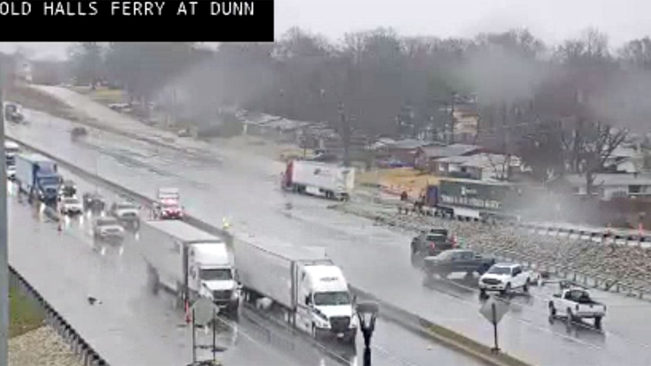 Eastbound lanes closed at I270 and Old Halls Ferry Road