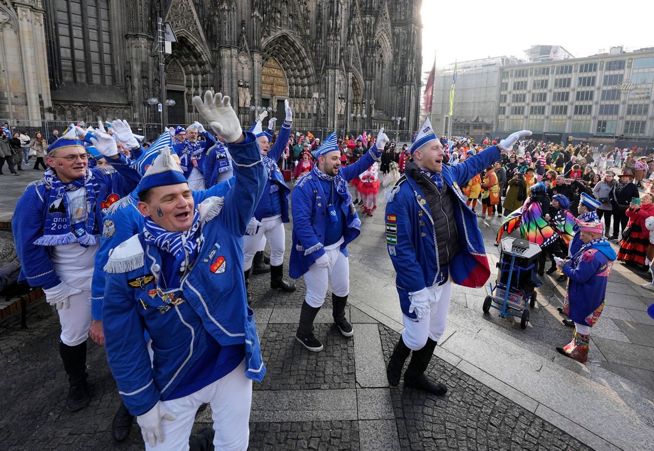 Revelers celebrate street Carnival across German Rhineland