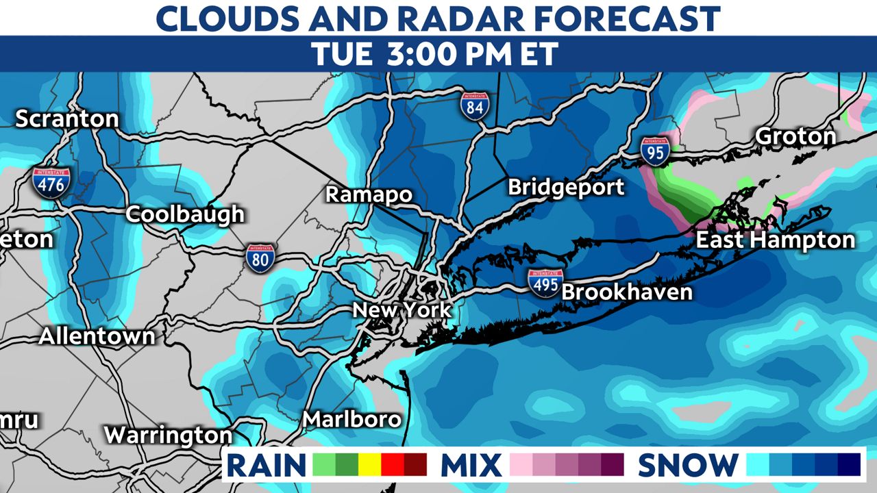 Nor'easter brings gusty winds and wet snow to NYC