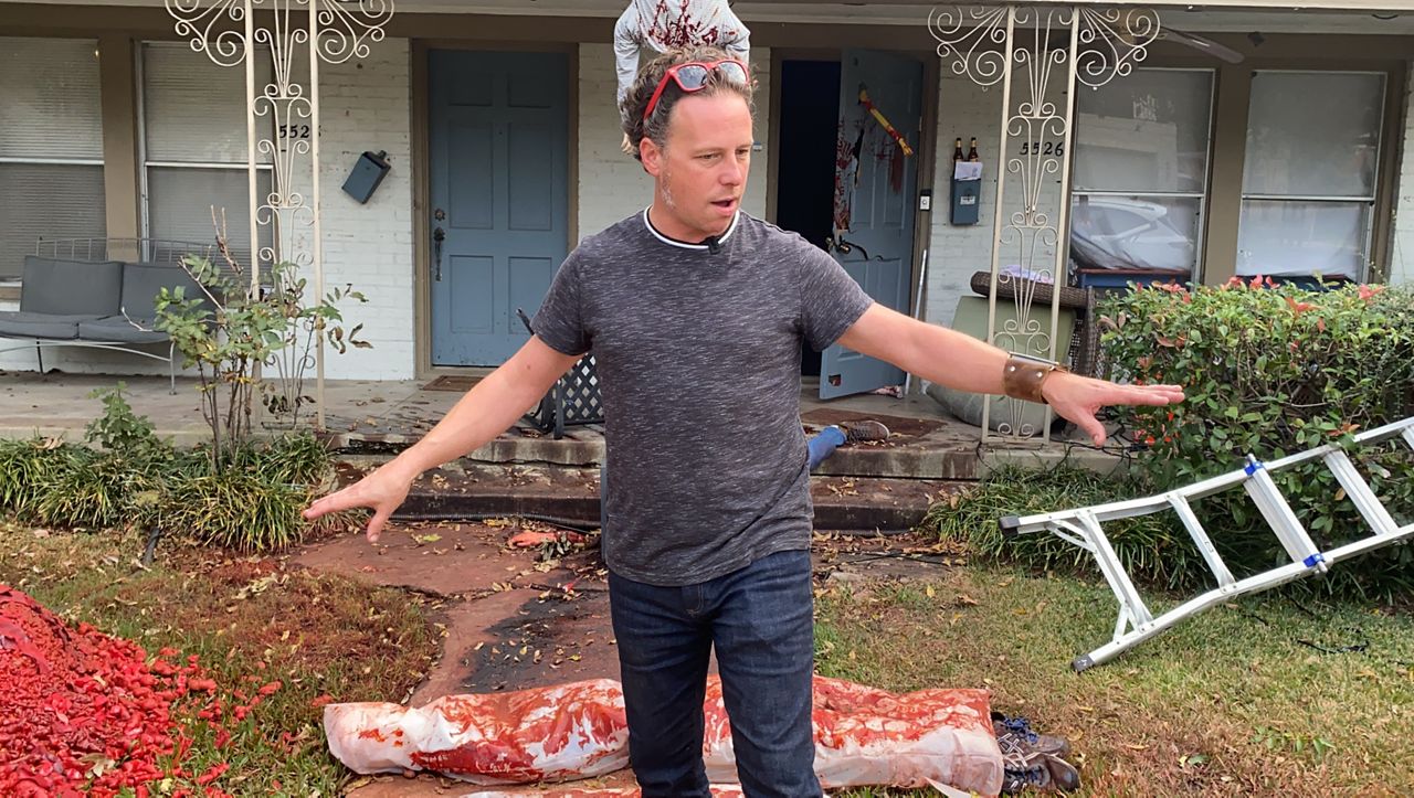 Dallas homeowner brings back bloody Halloween display