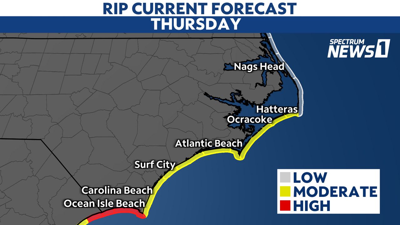 Rip current threat continues along North Carolina coast