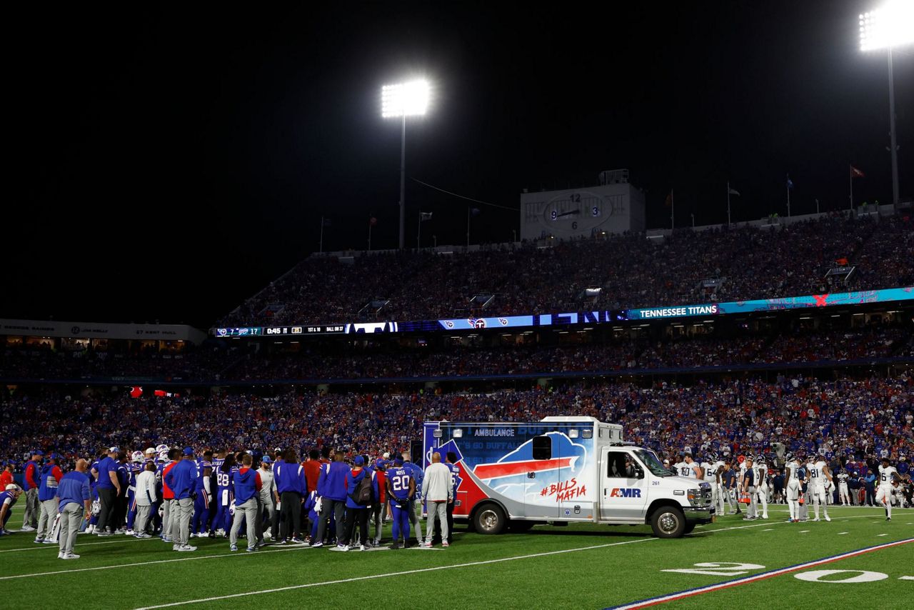 Bills' Dane Jackson driven away in ambulance after hit