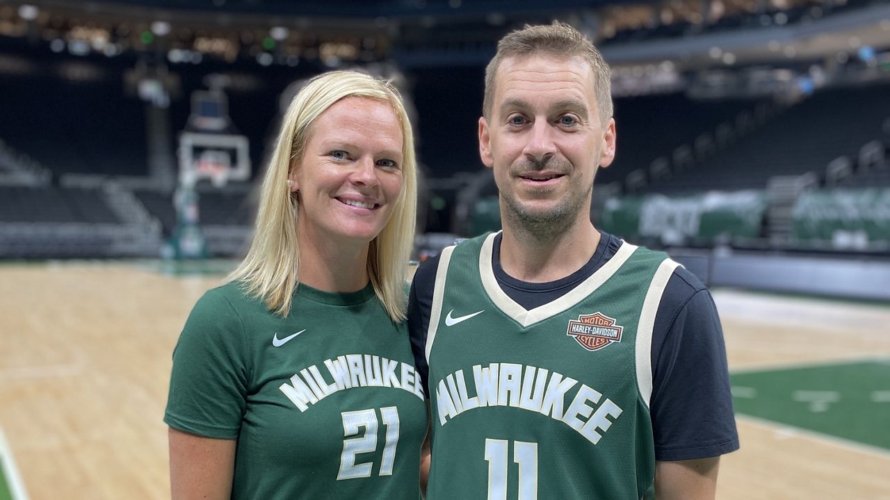 Bucks fans celebrate their love at Fiserv Forum
