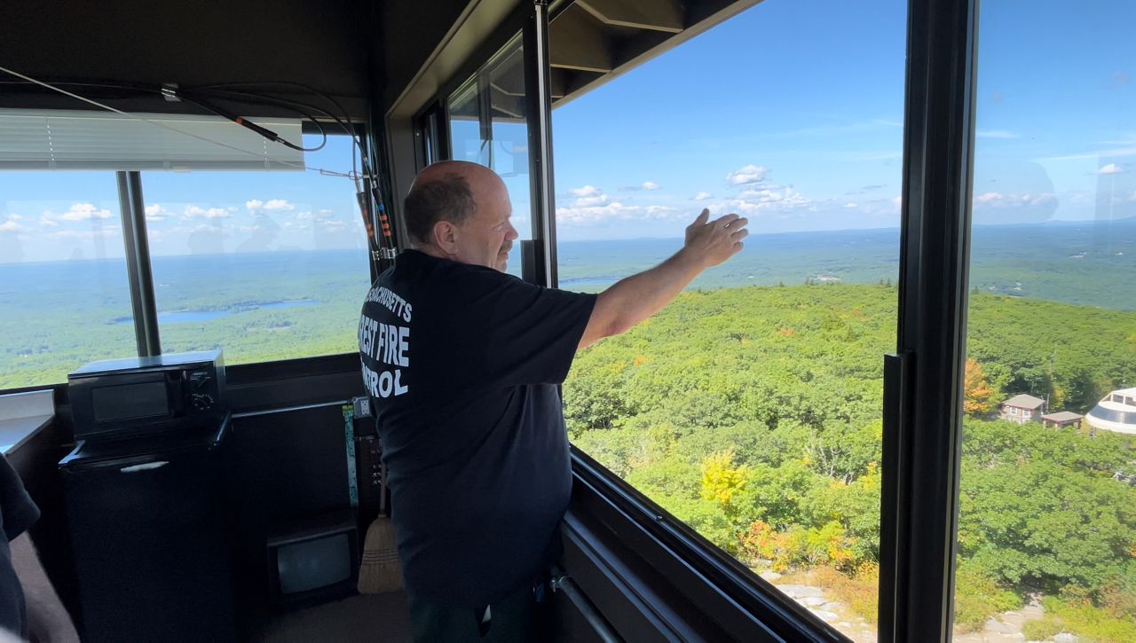 Dry summer keeps Massachusetts' tallest fire tower busy