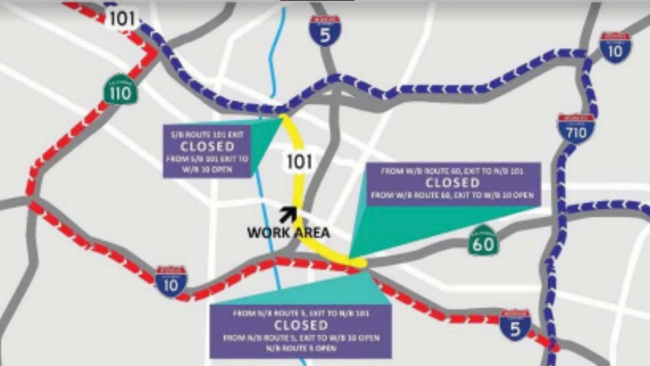 Section of 101 Freeway will close for 24 hours May 2122