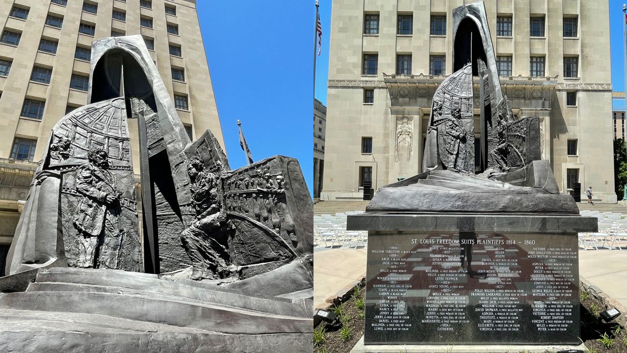 Statue commemorates slaves who filed freedom in Missouri