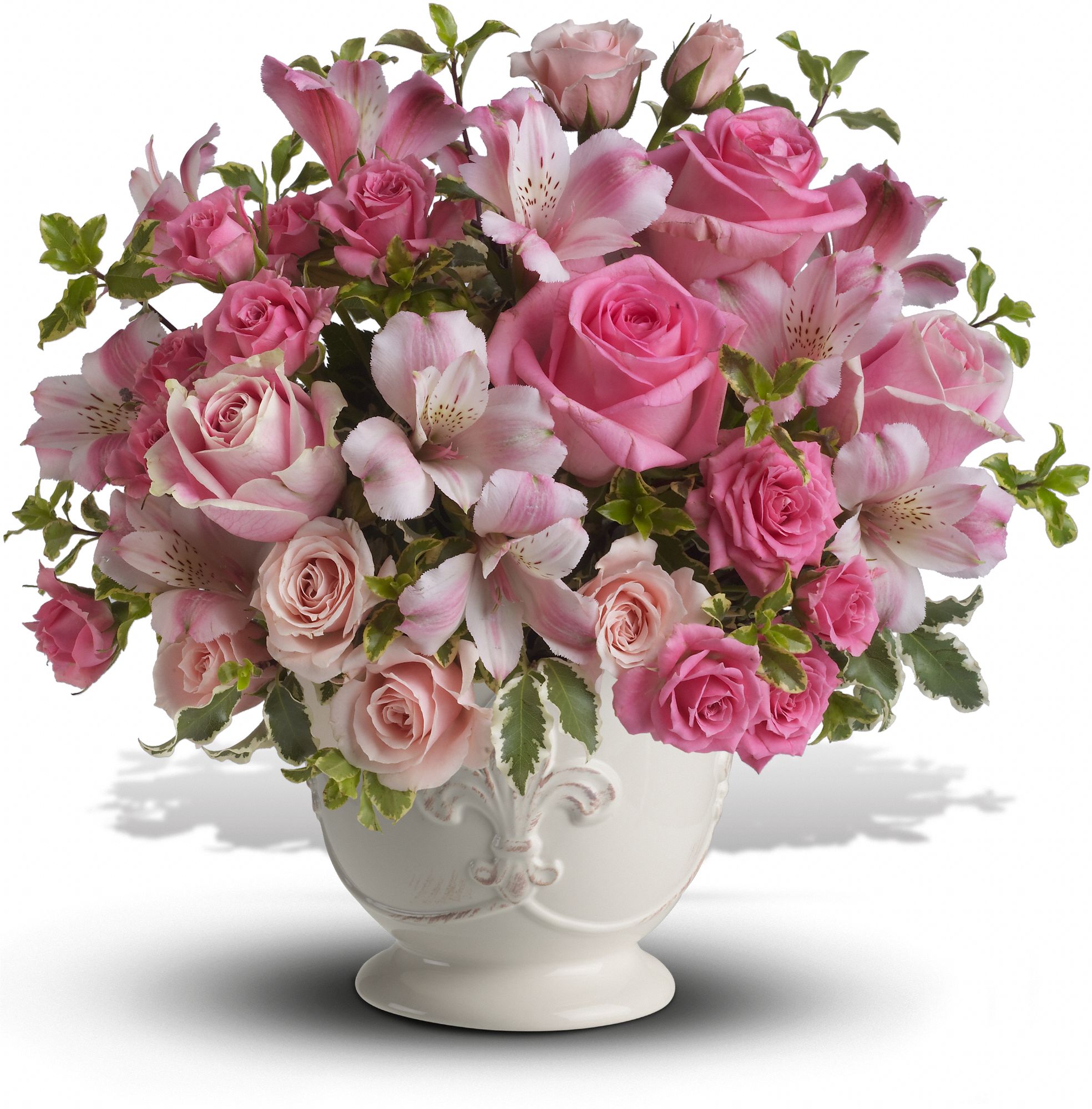 Teleflora’s Pink Potpourri Bouquet With Roses Photodrive