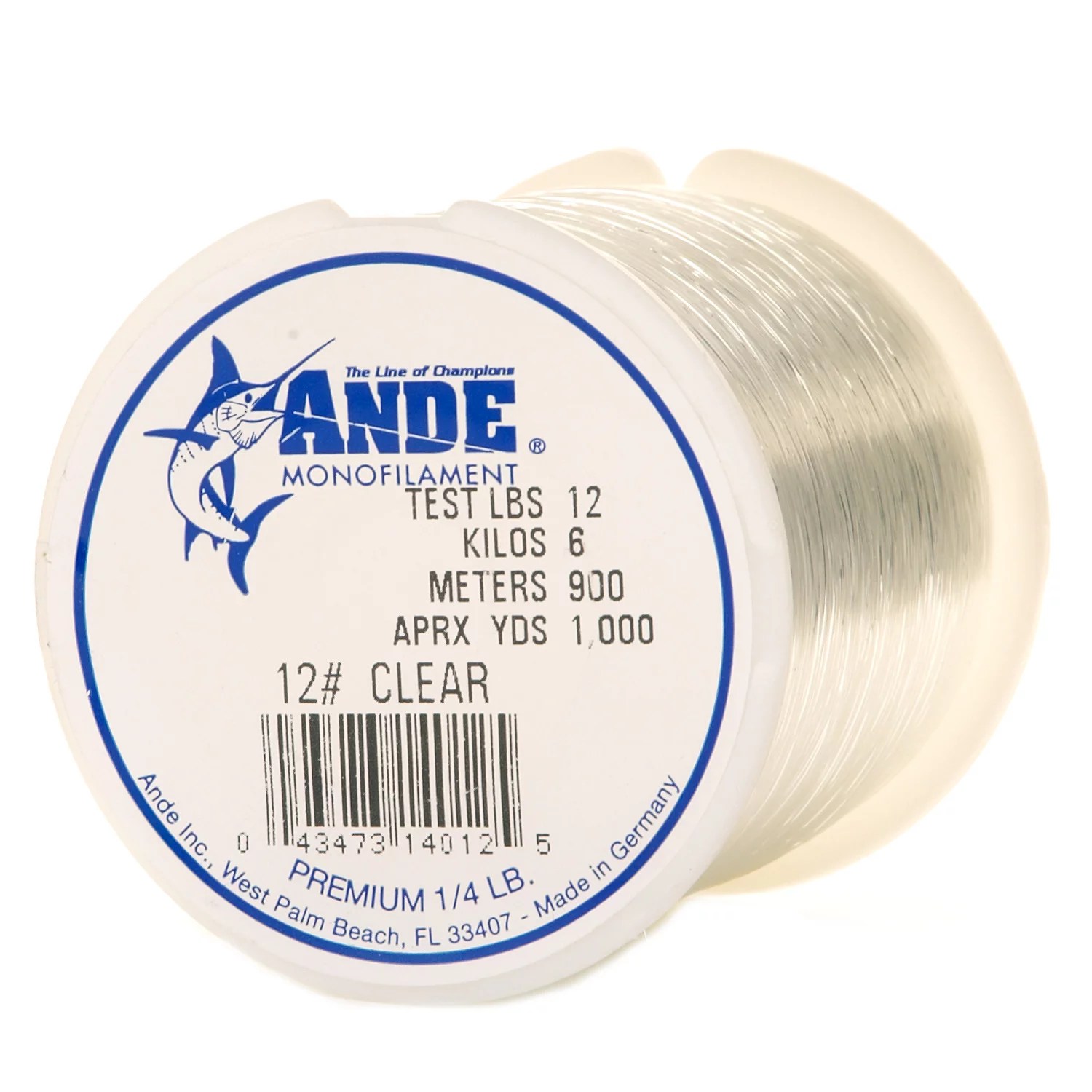 ANDE® Premium 12 lb. 1,000 yards Monofilament Fishing Line Academy