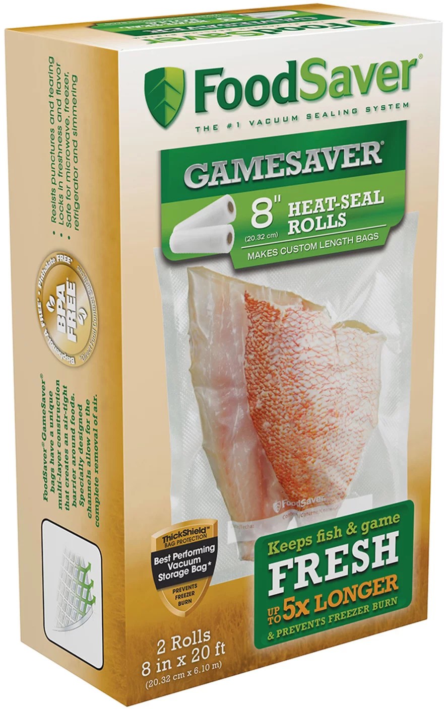 FoodSaver GameSaver® 8" x 20' Vacuum Packaging Bag Rolls 2Pack Academy