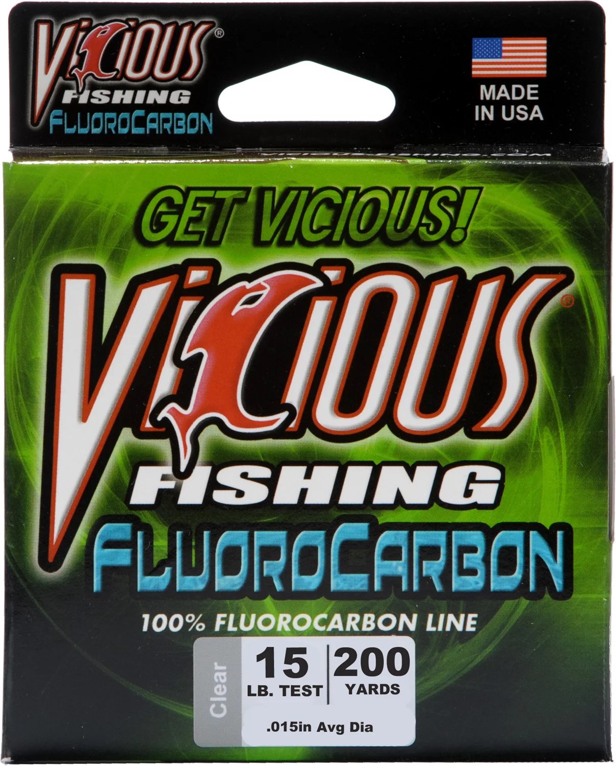 Vicious 15 lb. 200 yards Fluorocarbon Fishing Line Academy