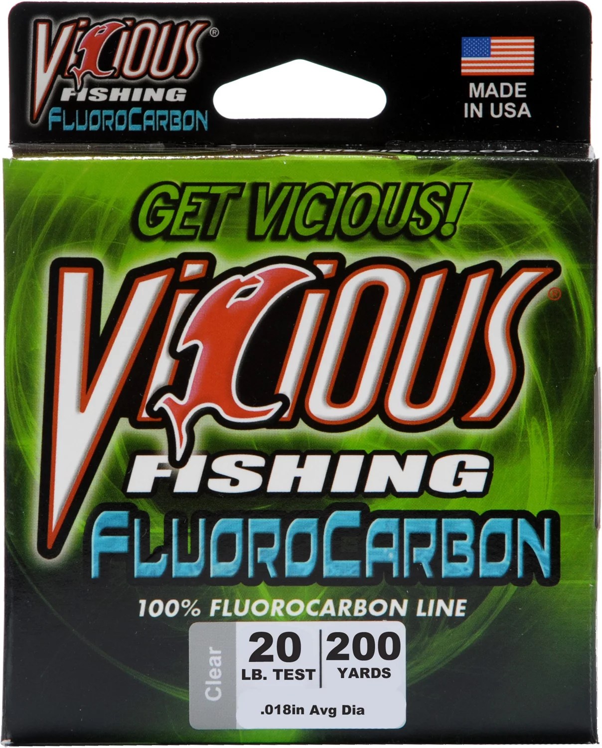 Vicious 20 lb. 200 yards Fluorocarbon Fishing Line Academy