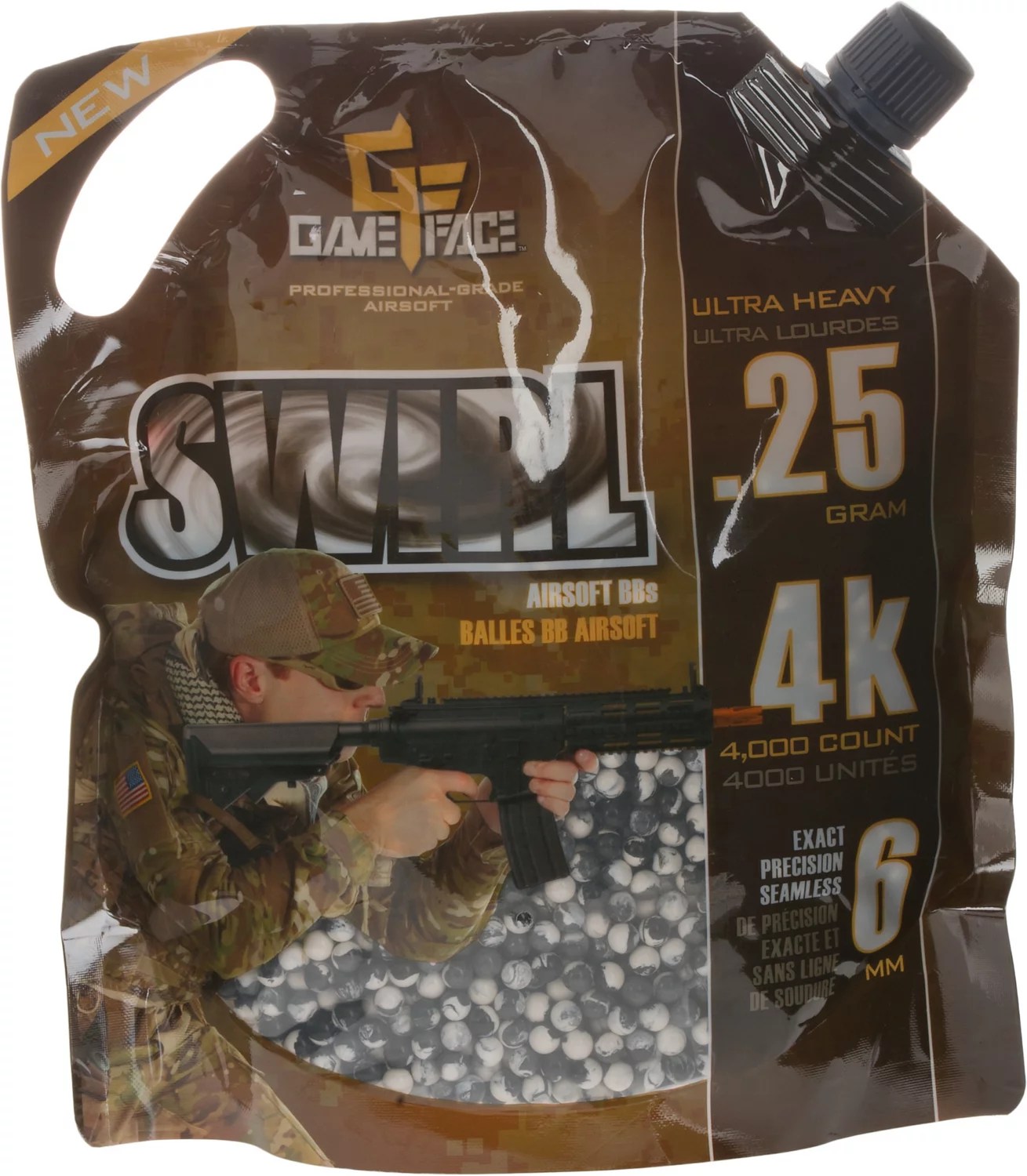 Game Face .25Gram Airsoft Ammunition 4,000Pack Academy