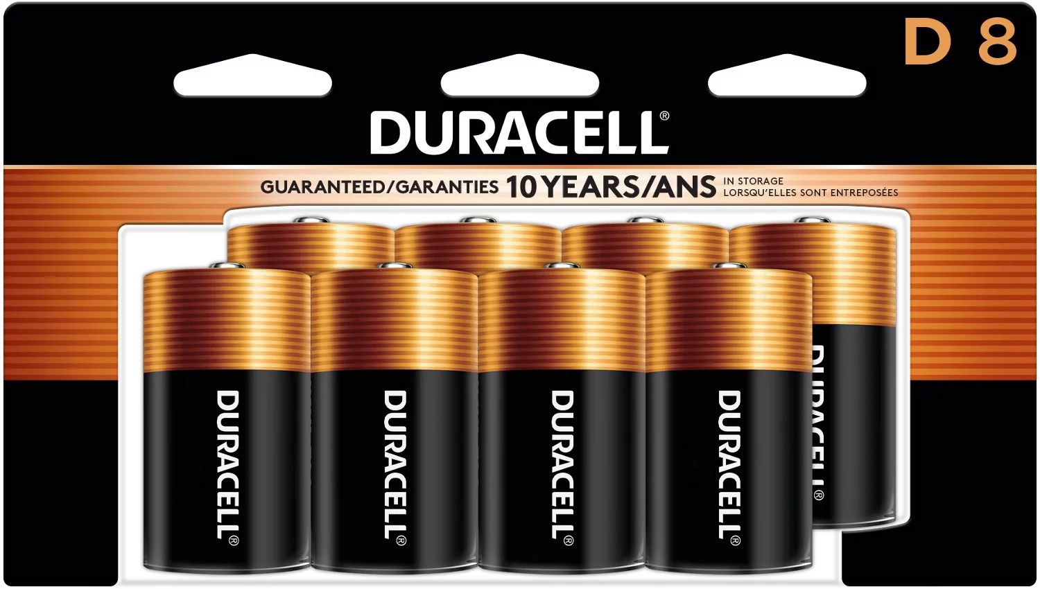 Duracell Coppertop D Batteries 8Pack Academy