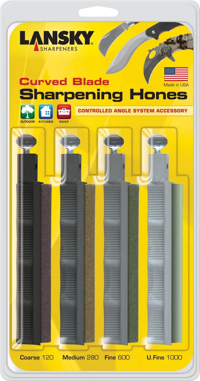 Lansky Curved Blade Sharpening Hone 4Pack Academy