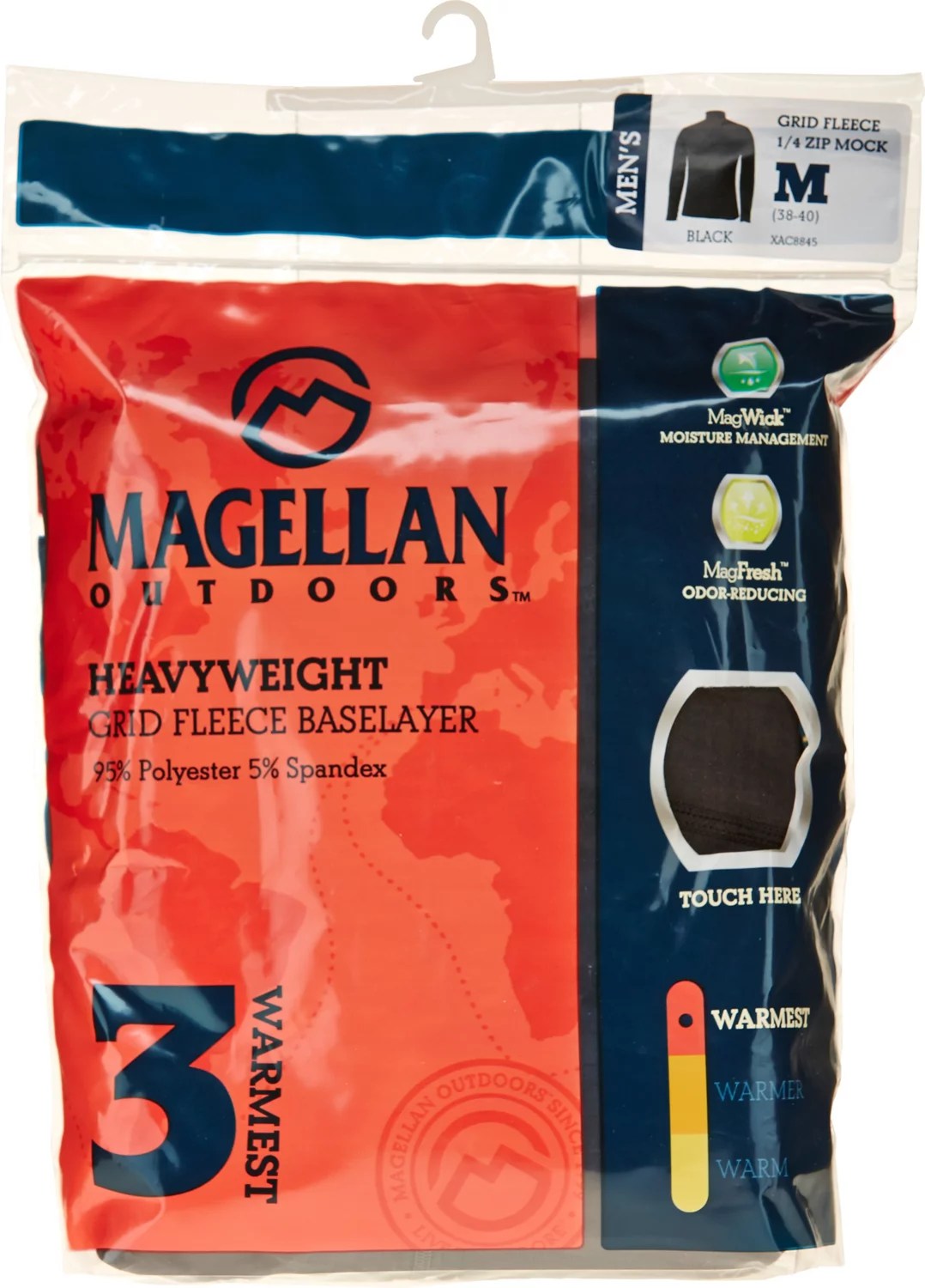Magellan Outdoors Men's Thermal Grid Fleece 1/4 Zip Heavyweight