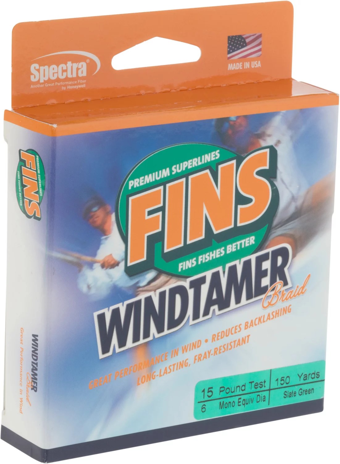 FINS Windtamer 150 yards Braided Fishing Line Academy