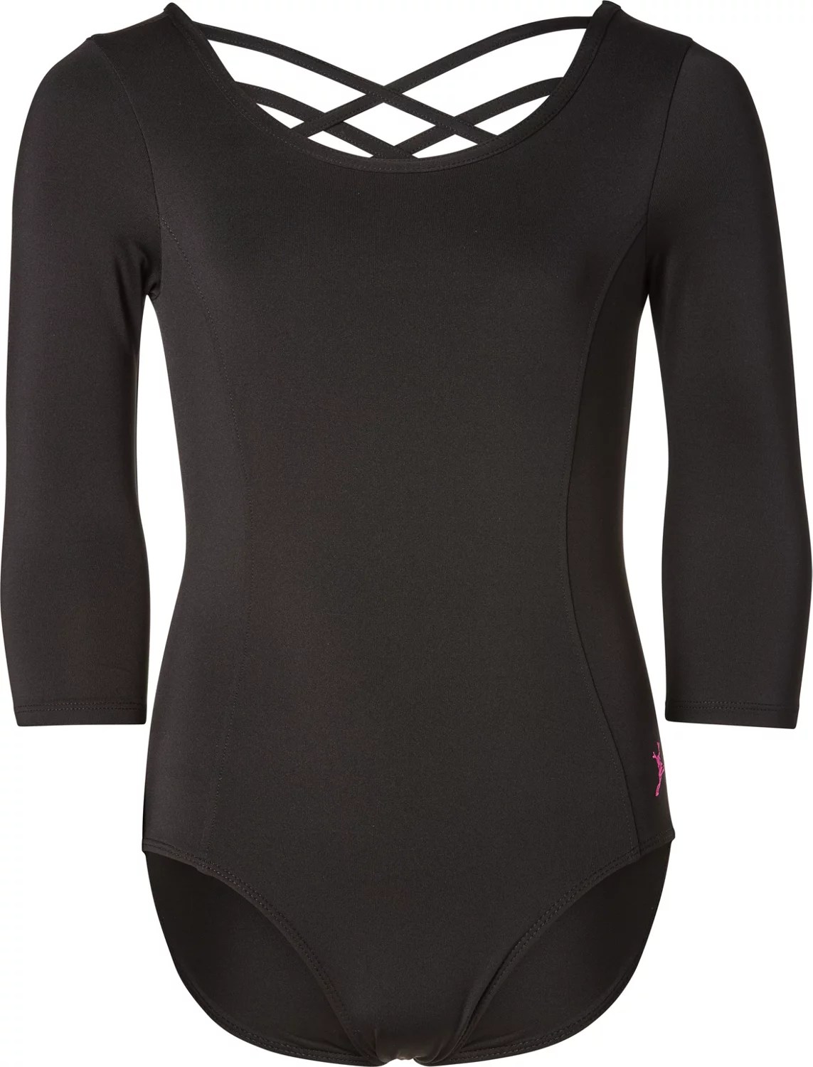 TFJH E Gymnastics Leotard for Girls 3/4 Sleeve Sequin Mesh Athletic