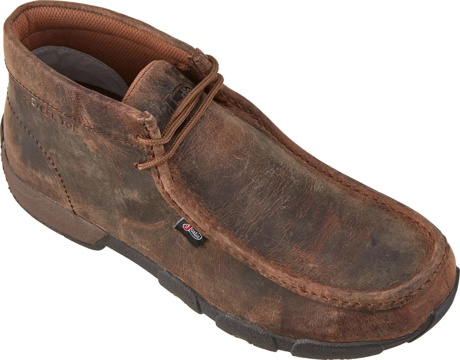 Justin Men's Casuals Driver Moc EH Steel Toe Lace Up Work Boots Academy