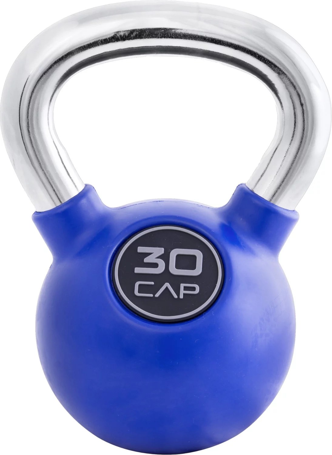 CAP Barbell RubberCoated 30 lb. Kettlebell with Chrome Handle Academy