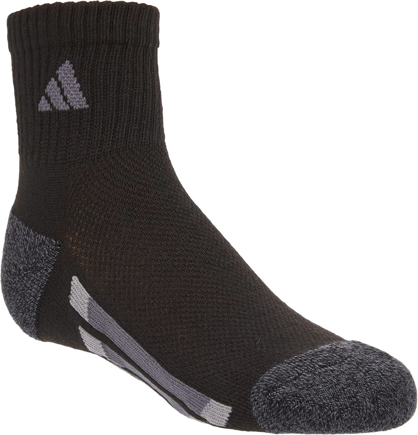 adidas Kids' Vertical Stripe Quarter Socks 6 Pack Academy