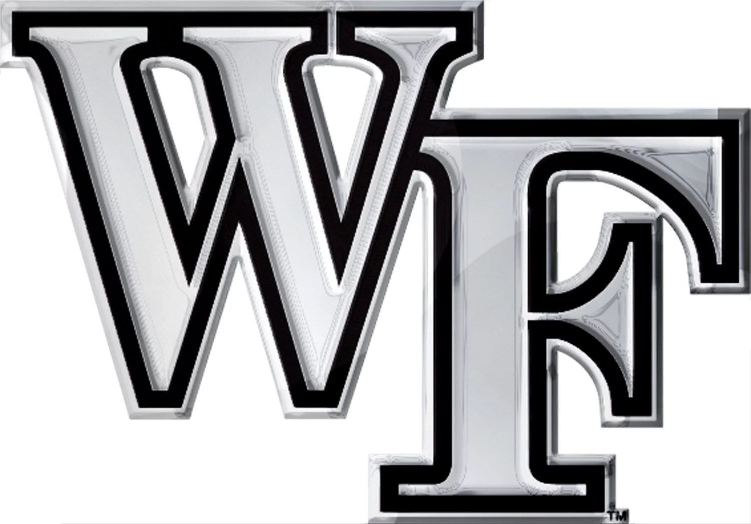 Stockdale Wake Forest University Freeform Chrome Metal Auto Emblem