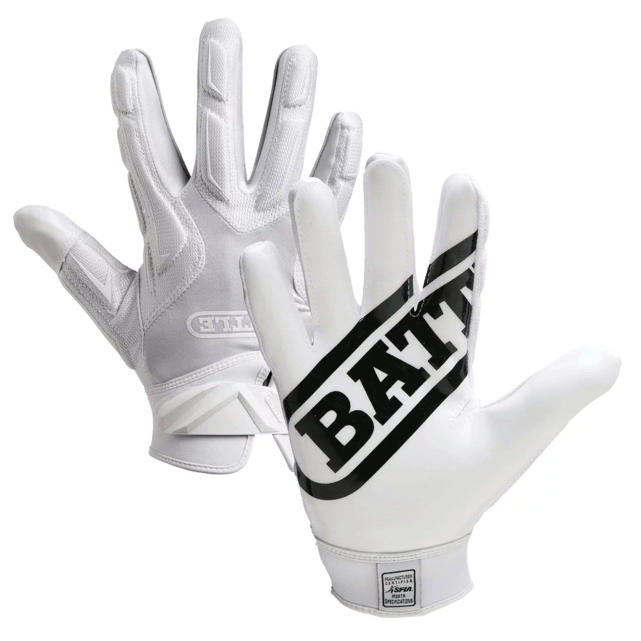 Battle Youth Hybrid Football Receiver Gloves Academy