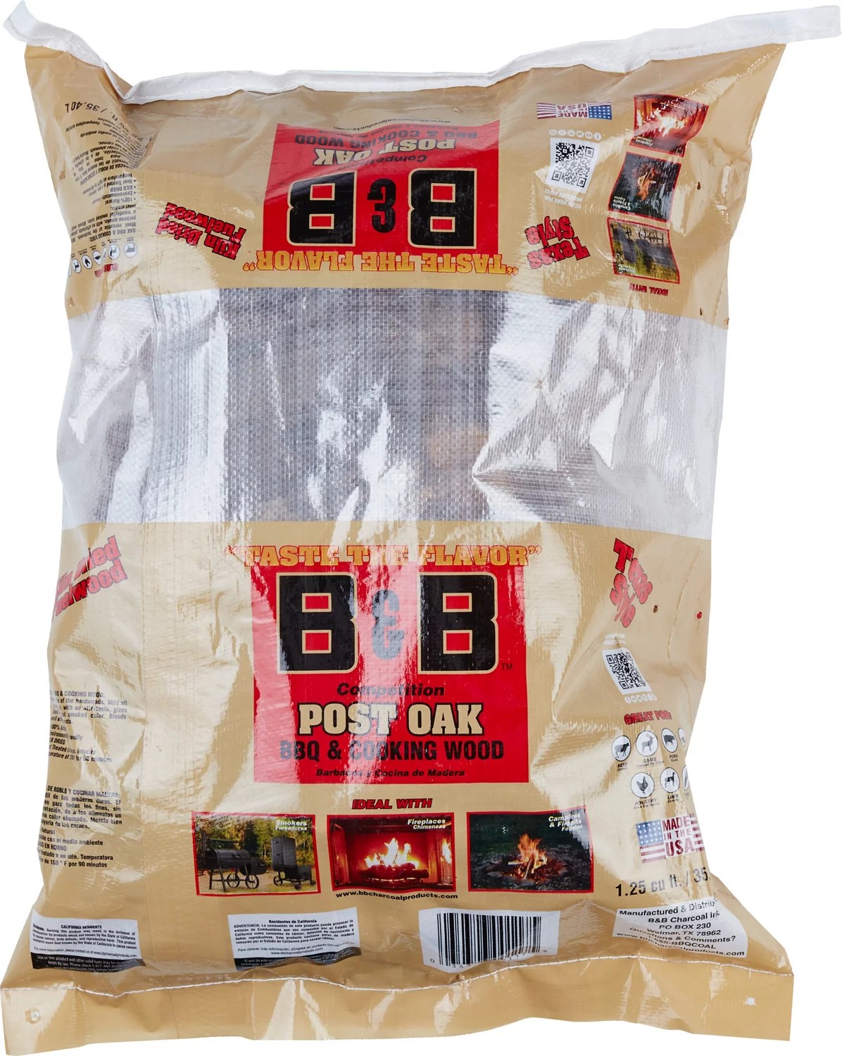 B&B Kiln Dried Flavored 1.25 cu ft BBQ/Cooking Wood Logs Academy