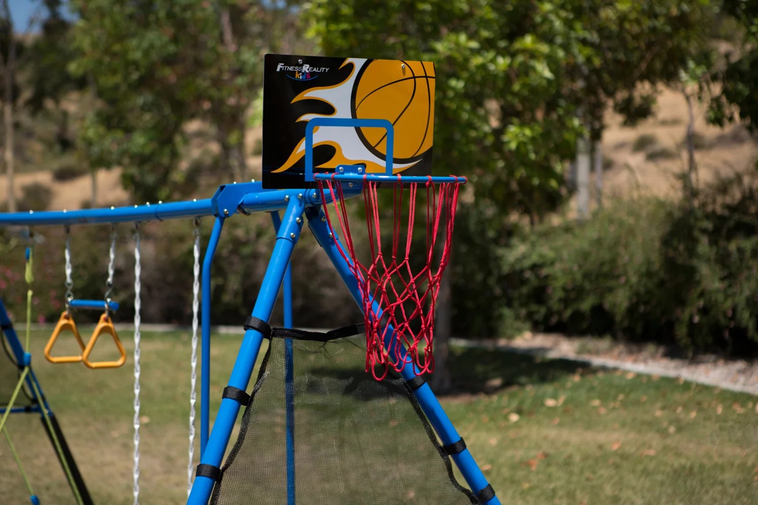Fitness Reality The Ultimate 8Station Sports Swing Set with Basketball