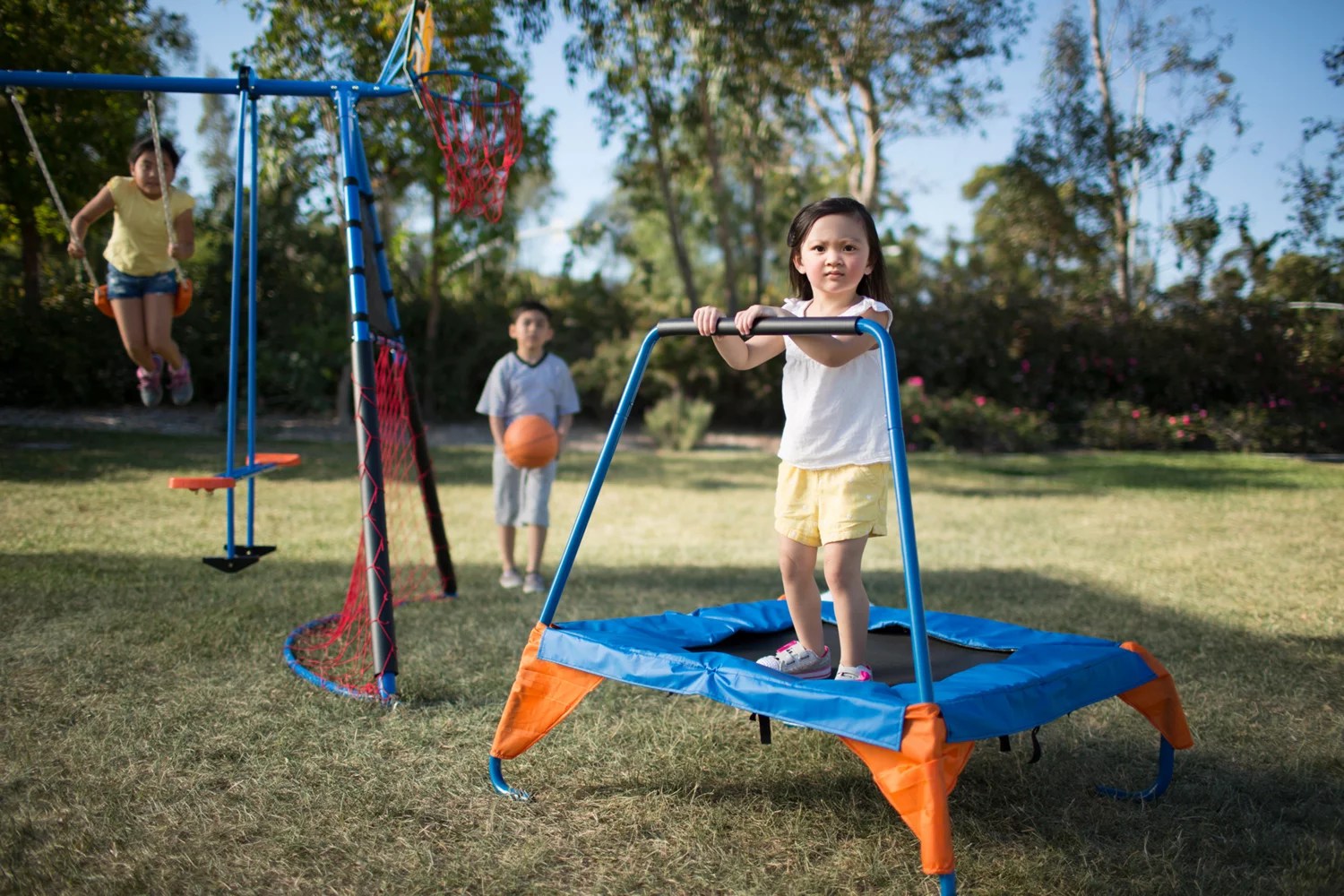 Fitness Reality The Ultimate 8Station Sports Swing Set with Basketball