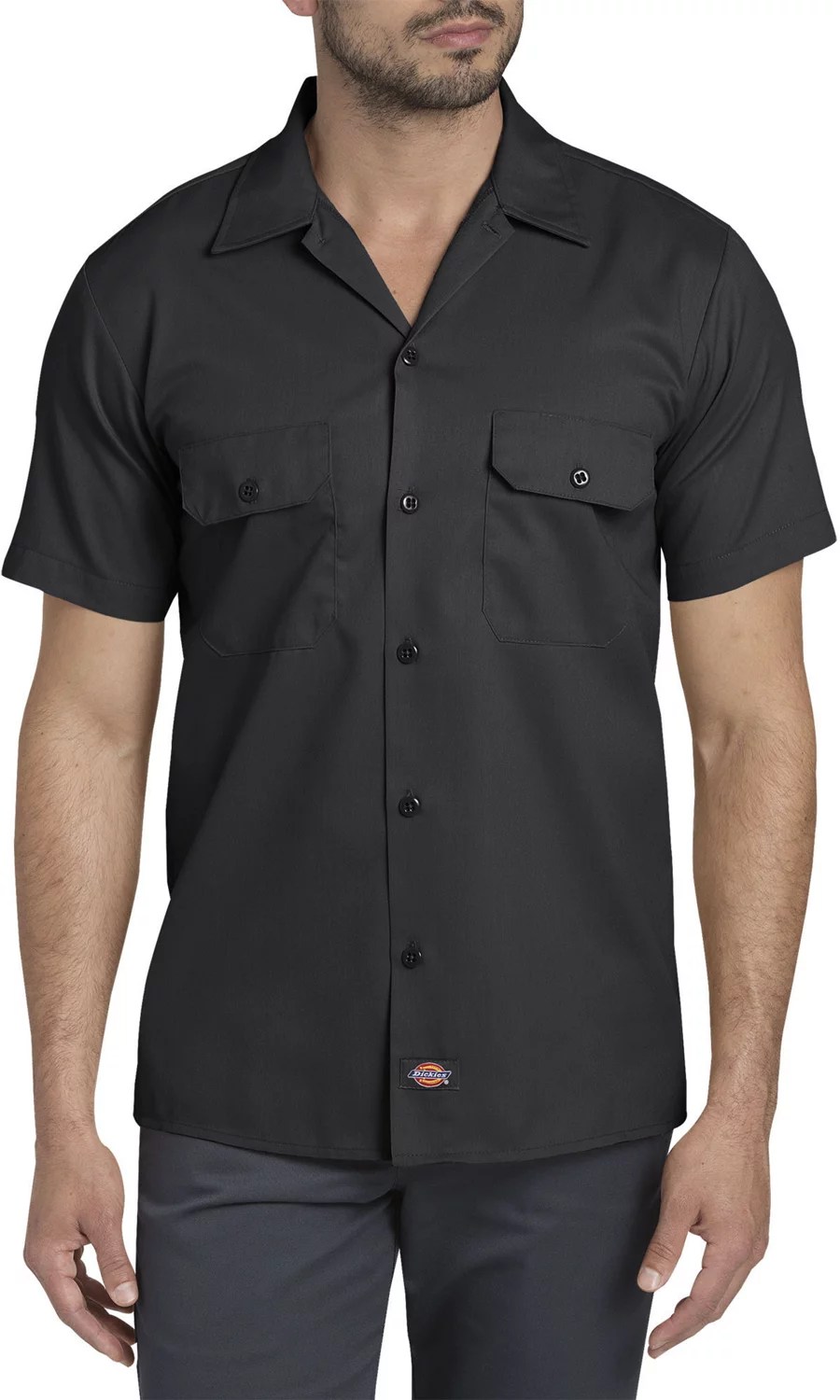 Dickies Men's FLEX Slim Fit Short Sleeve Twill Work Shirt Academy