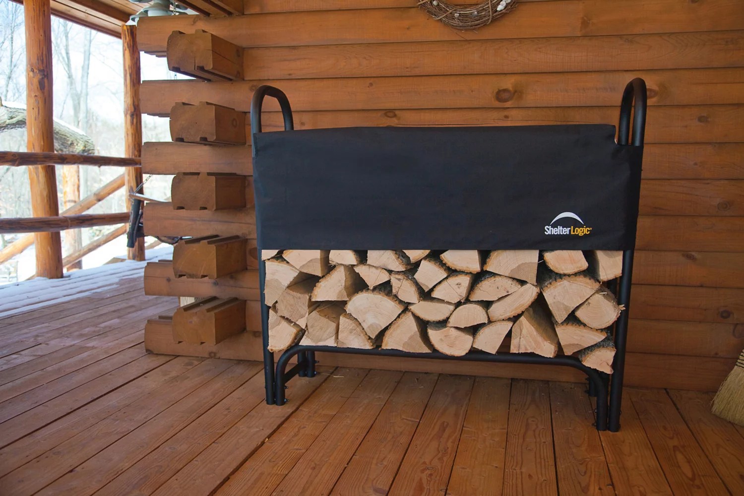 ShelterLogic 4 ft Heavy Duty Firewood Rack with Cover Academy