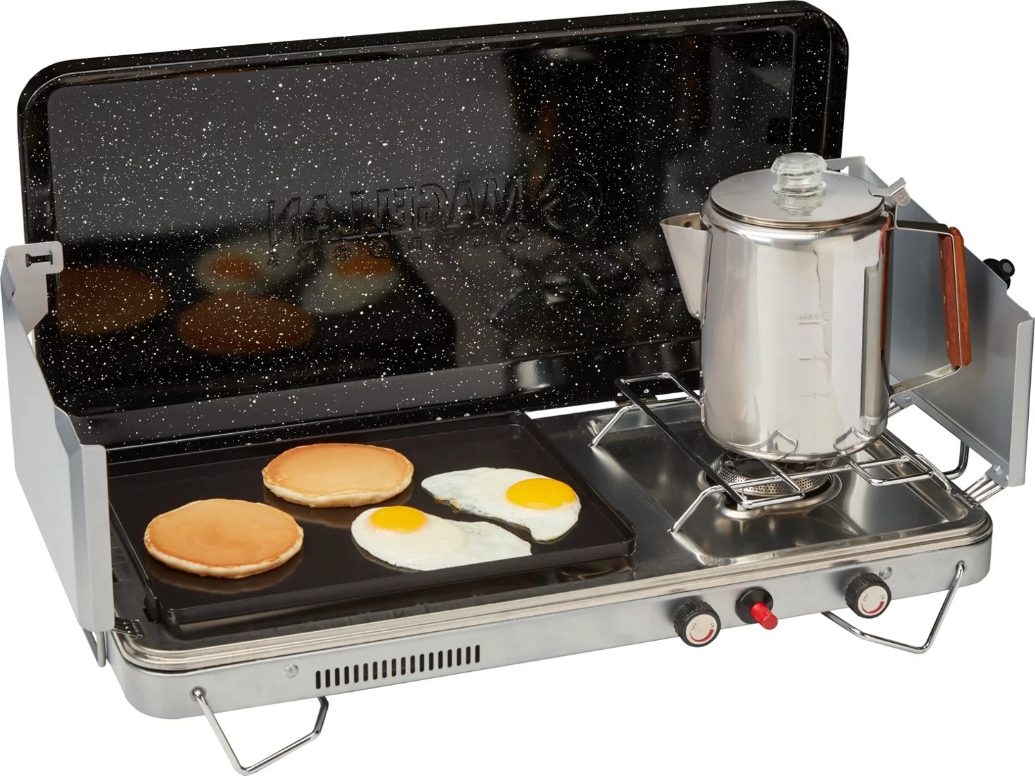 Magellan Outdoors Two Burner Stove with Griddle Academy