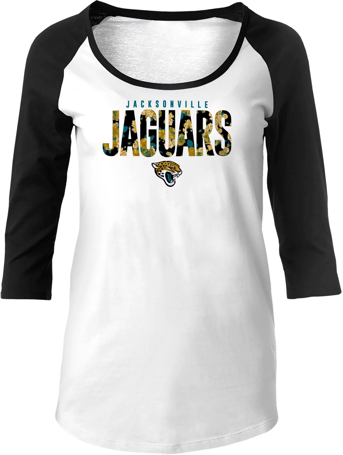 New Era Women's Jacksonville Jaguars 3/4LengthSleeve Tshirt Academy
