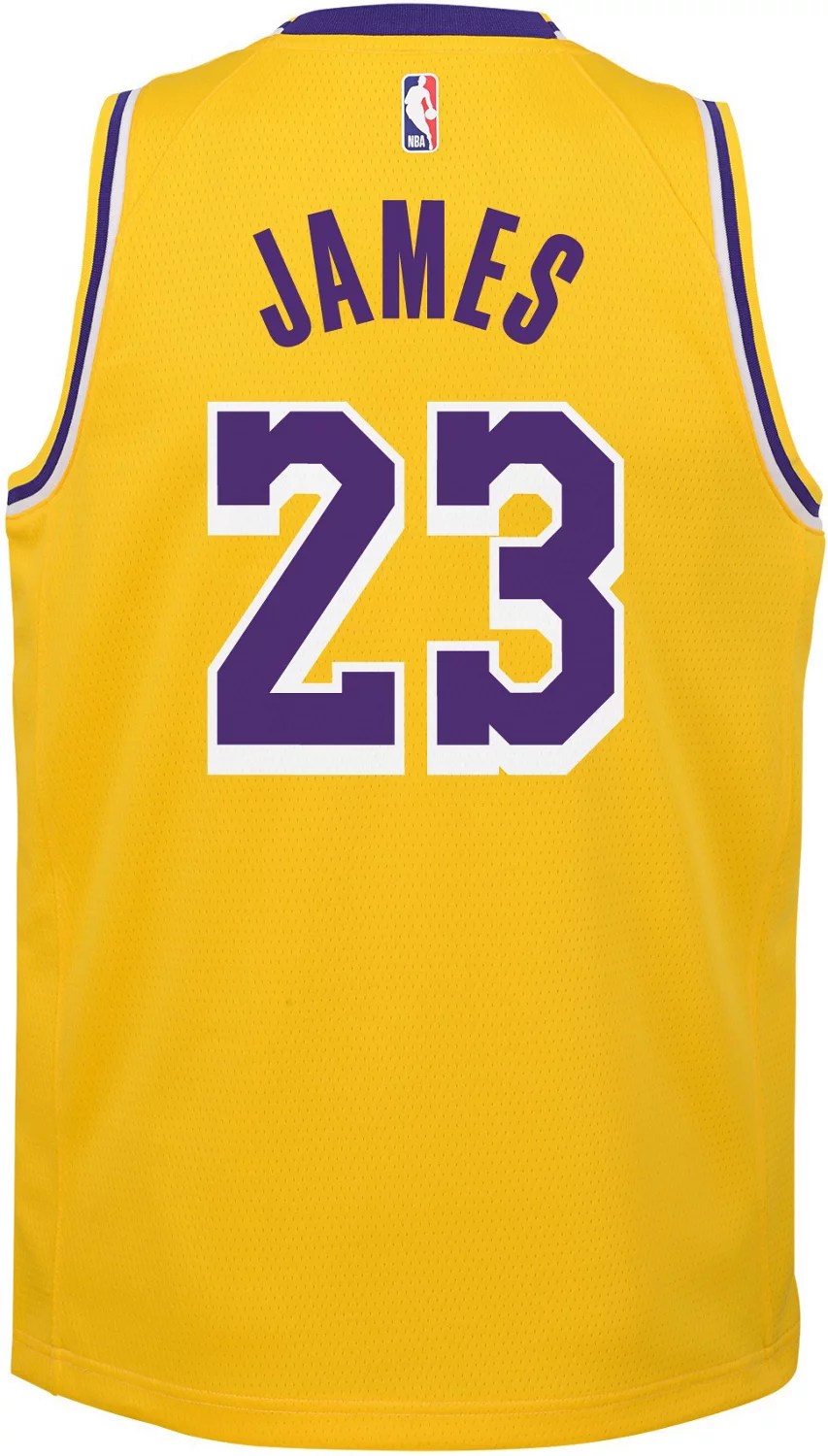 NBA Boys' Los Angeles Lakers LeBron James 23 Icon Swingman Jersey Academy