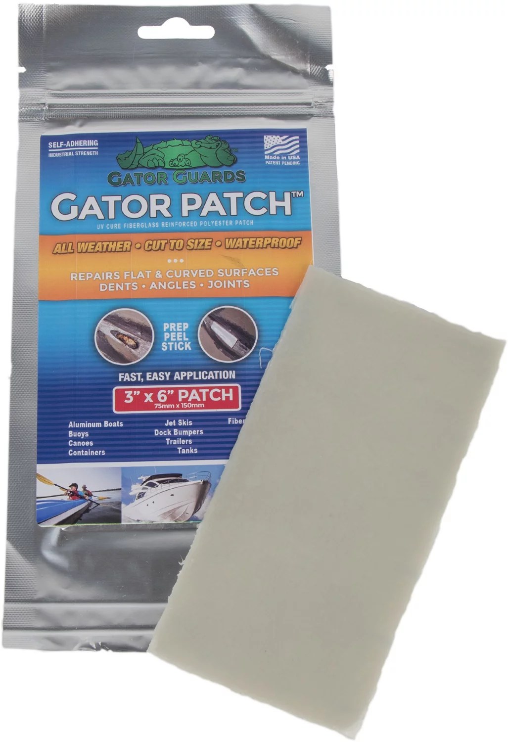 Gator Guards Gator Patch 3 in x 6 in Kayak Repair Patch Academy