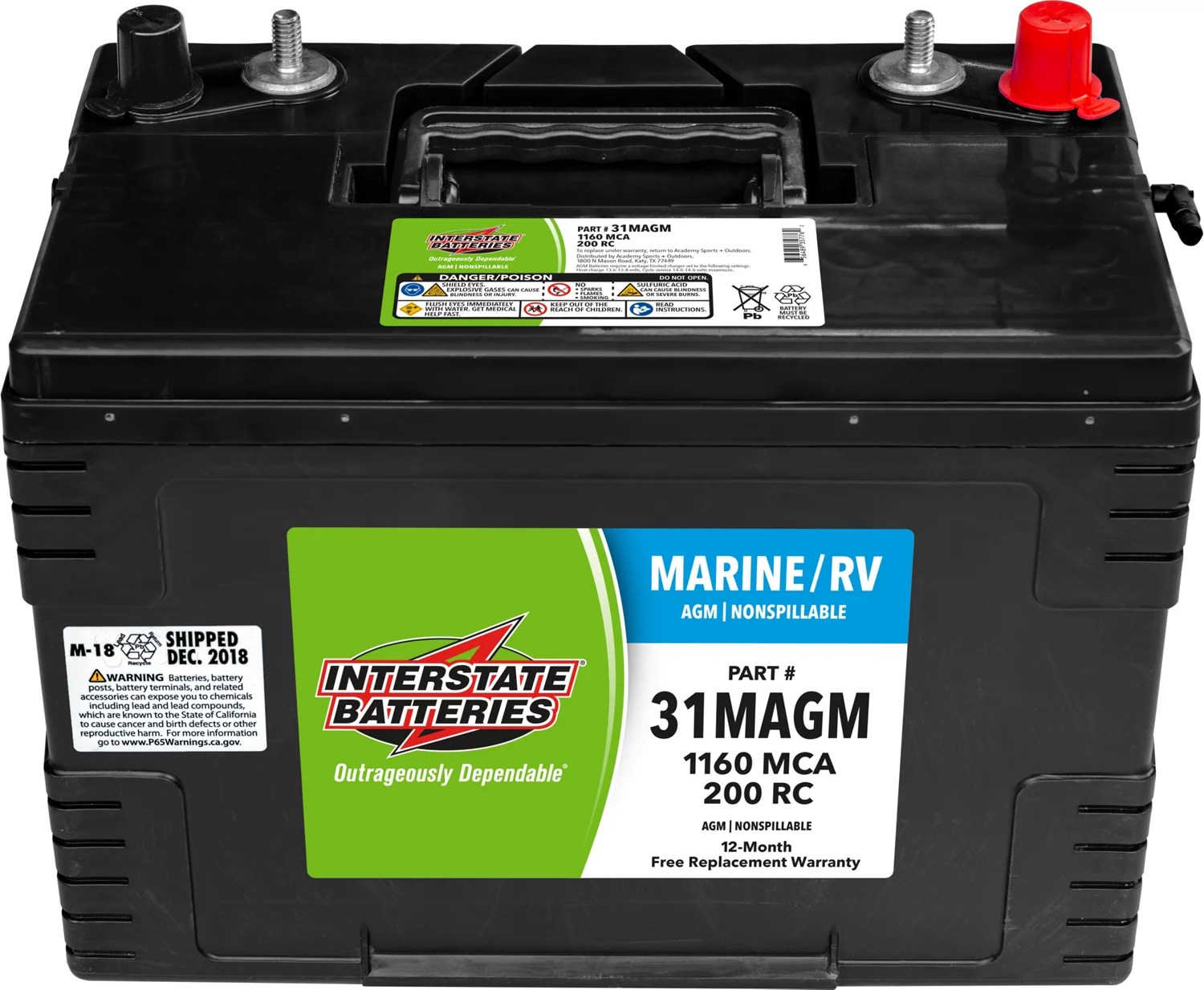 Interstate Batteries Group 31/1,160 Marine Cranking Amp