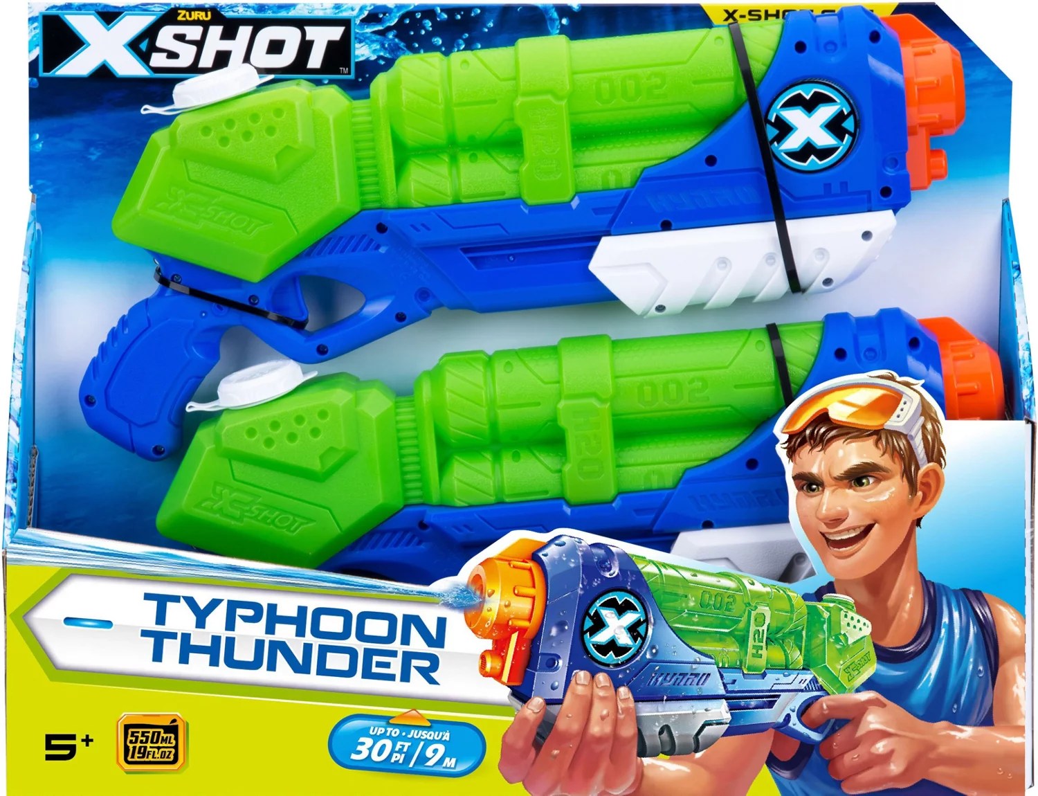 ZURU XSHOT Water Warfare Typhoon Thunder Water Blasters 2Pack Academy
