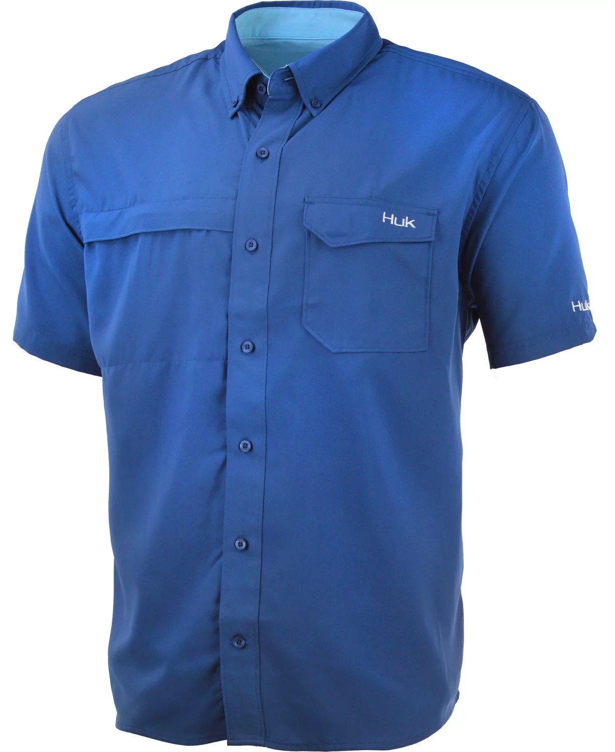 Huk Men's Tide Point Woven Solid ButtonDown Shirt Academy