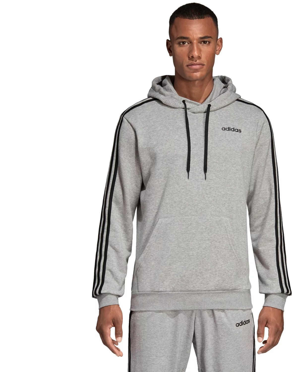 adidas Men's Essential 3Stripes Pullover Fleece Hoodie Academy